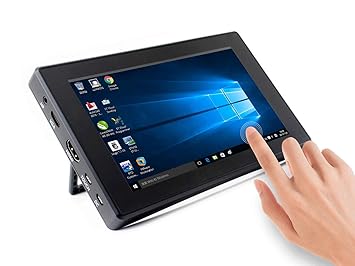 TOP1 7inch Capacitive Touch Screen LCD (H) with Case 1024?600 Pixels HDMI-Compatible IPS Display for Raspberry Pi 4 Computer Monitor Supports Windows 11108.187(7inch HDMI LCD (H) (with case))