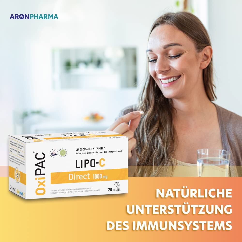 oxipac lipo-c AronPharma OxiPAC® Lipo-C Direct Vitamin C, 20 Bags, 1000 mg Liposomal  Vitamin C per Bag, Elderberry and Lime Flavour, Immune System Support,  Reduce Fatigue : Amazon.de: Health & Personal Care