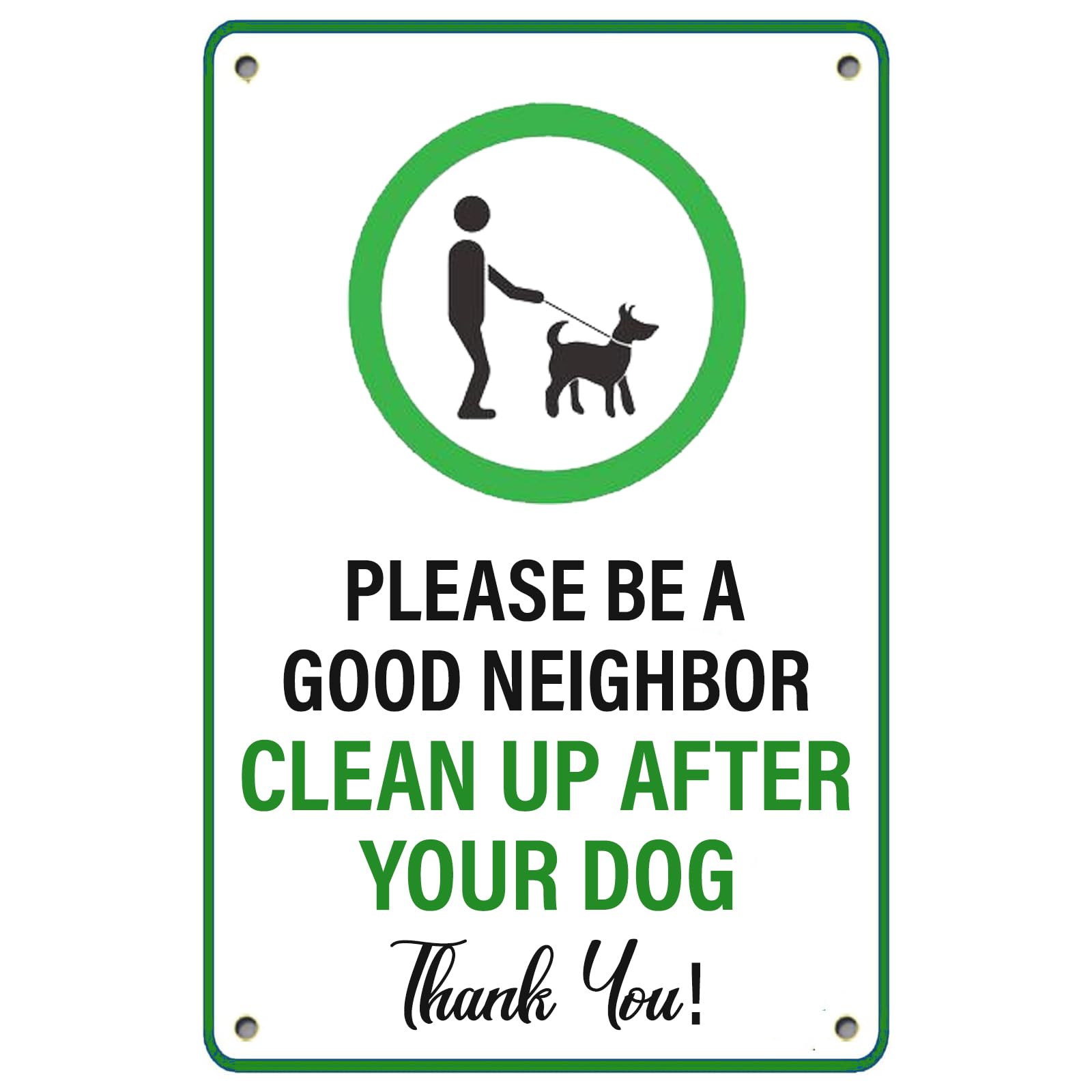Yard Civilized Dog Walking Vintage Metal Sign Neighborhood Friendly Reminder Retro Wall Decor Plaque for Outdoor Space 8x12 Inch