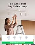 Bojim LED Track Lighting Close to Ceiling for Kitchen, White Tracking Light Fixture for Living Room, Flexibly 4 Lights Head Adjustable Arms Spotlight for Studio, GU10 Socket, Bulbs Not Included