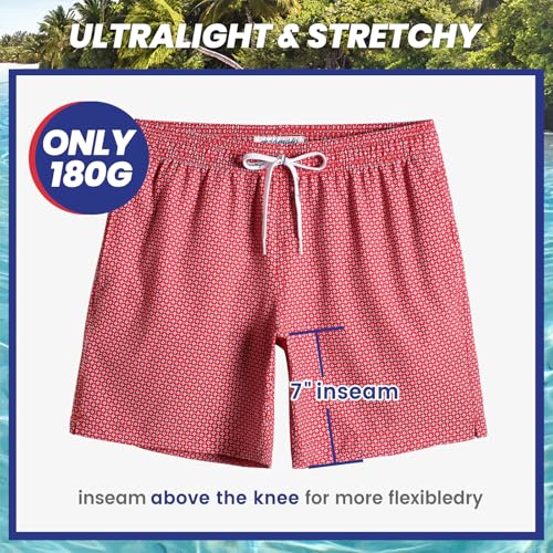 Image of maamgic Mens 7 inch Stretch Swim Trunks Quick Dry Mesh Lining Swimwear Bathing Suits