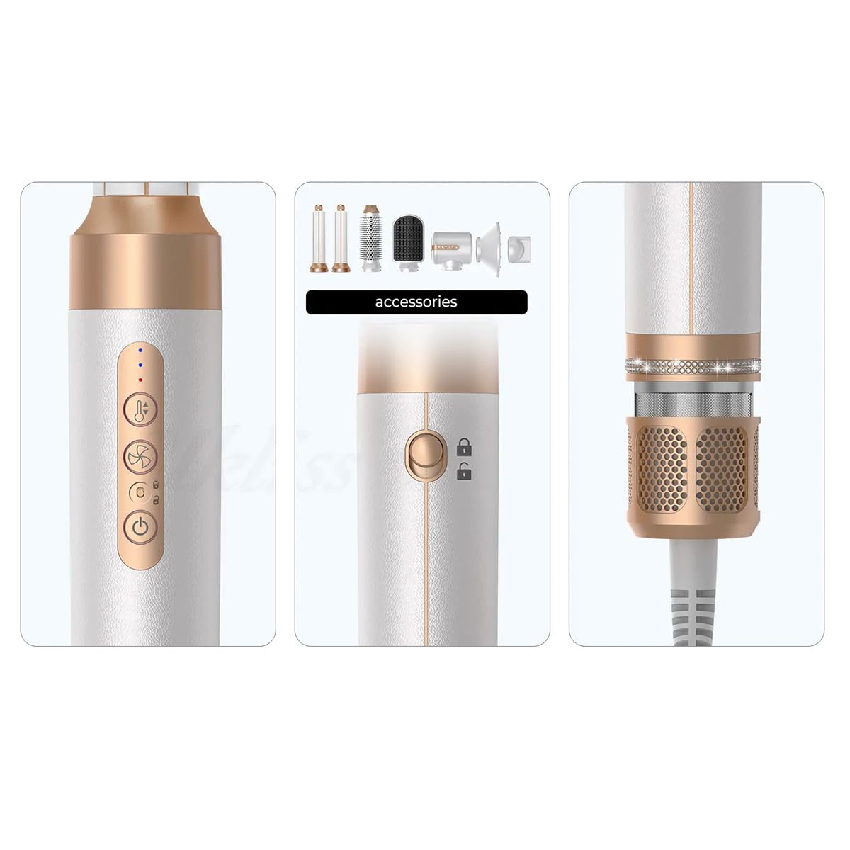 Hot Air Styler 7 en 1 – Secador de Pelo Profesional con Motor 110,000 RPM, Rizador con Efecto Coanda, Tecnología Iónica y 7 Cabezales Intercambiables