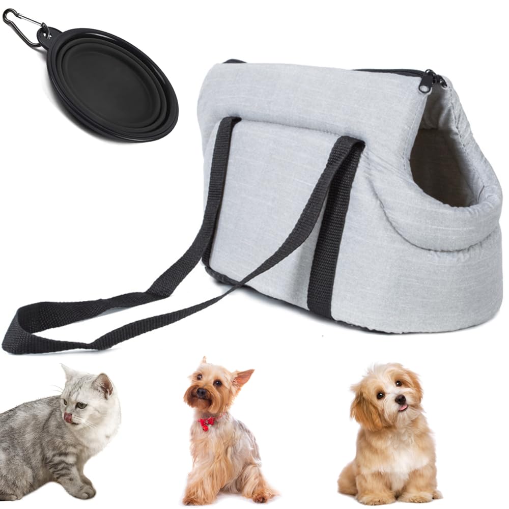 Trasportino per Animali Domestici Cane Sling Carrier per cani di piccola taglia,borsa da viaggio per cuccioli,borsa per il trasporto per gatti Chihuahua Yorkie Cucciolo in campeggio (grigio)