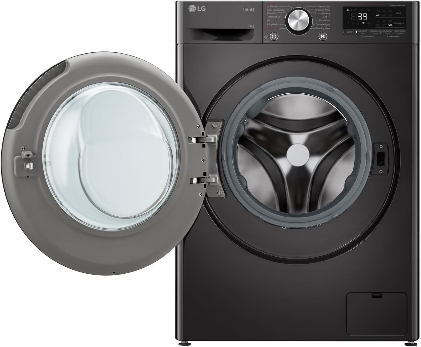 LG F4WR703YB Frontlader-Waschmaschine 13 kg 1400 U/min TurboWash 360 Allergy Care Steam Wi-Fi Digitales Touchdisplay Platinum Black