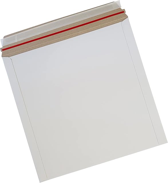 10 x Cardboard Mailer Envelopes Self Seal White Heavy Duty Card 320 x 320mm Wholesale Bulk 32 x 32cm Flat Items Postal Packaging for Calendars 10" Vinyl Records Poster Books DVDs