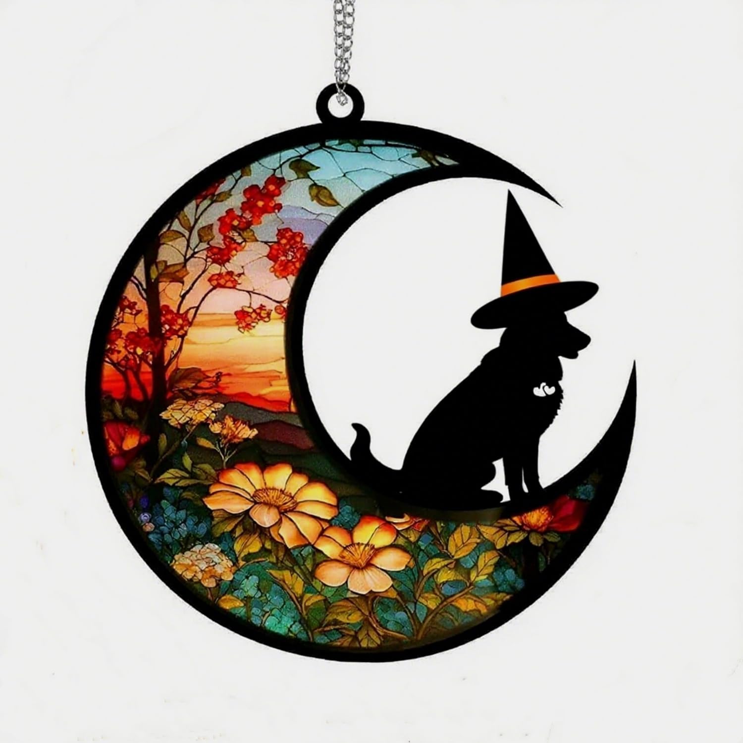 Dog Memorial Suncatcher Memorial Gifts for Loss of Dog Remembrance Gifts Pet Sympathy Gifts Stained Glass Window Hanging Gifts for Dog Lovers,Dog Passing Away Gifts
