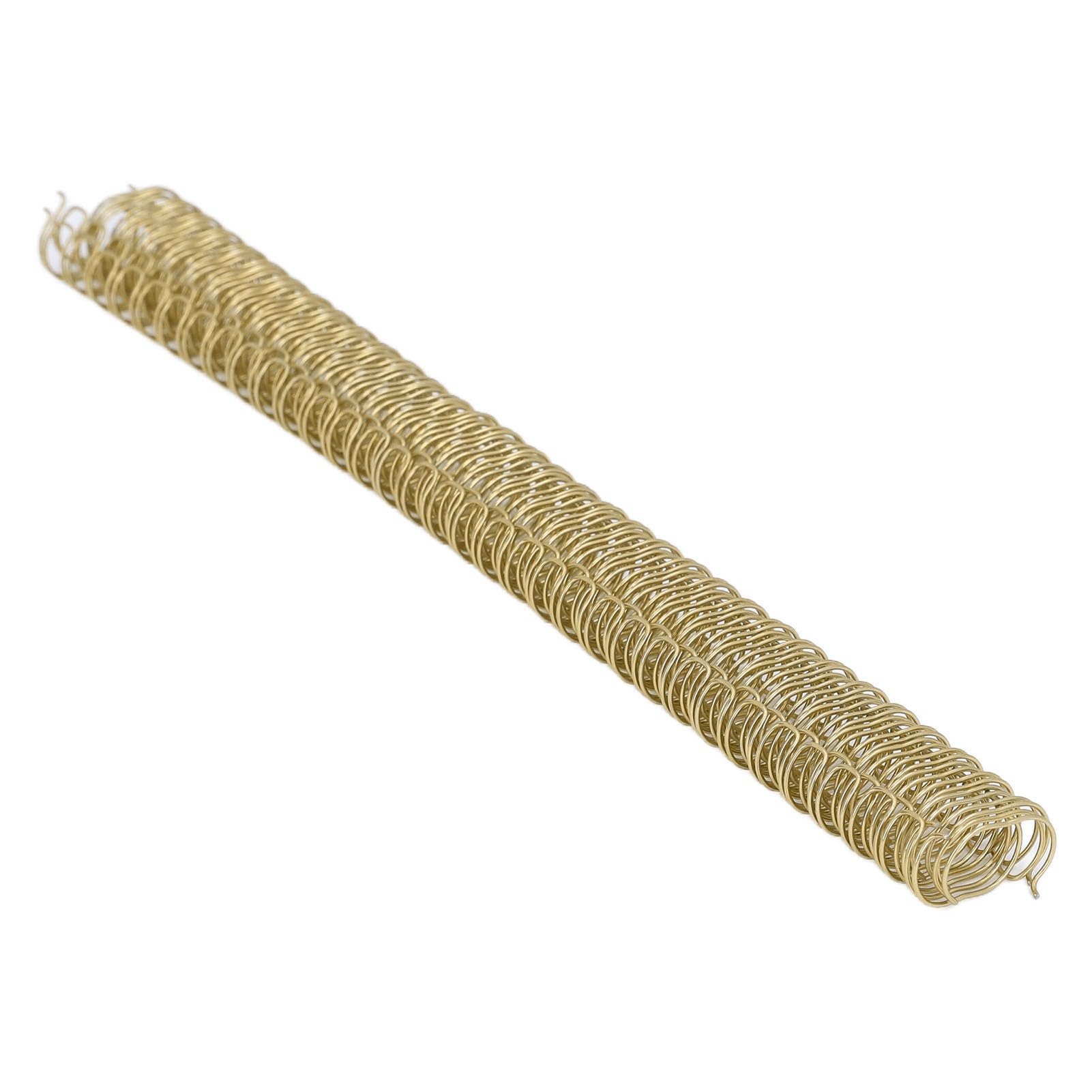A4-Bindedrahtrücken-Set, 100 Blatt Kapazität, Doppelschleifen-Drahtbinderücken, Nylonbeschichtetes Eisen für Dokumente und Präsentationsberichte (Light Gold)