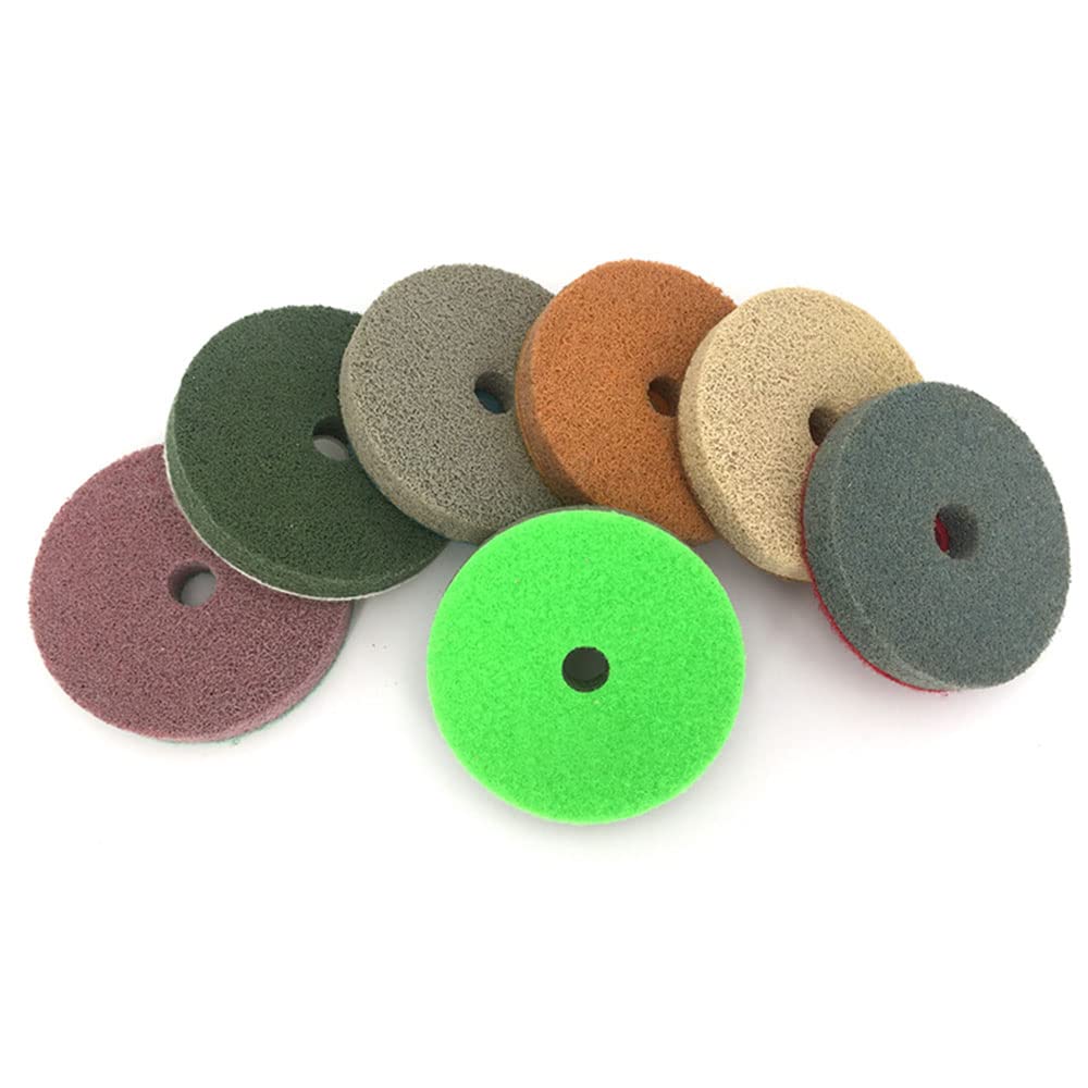 Produktbild von 7 Stück 4"/100mm Nylonschwamm Flexible Schleifscheibe Für Marmor Stein Buff Polierpad