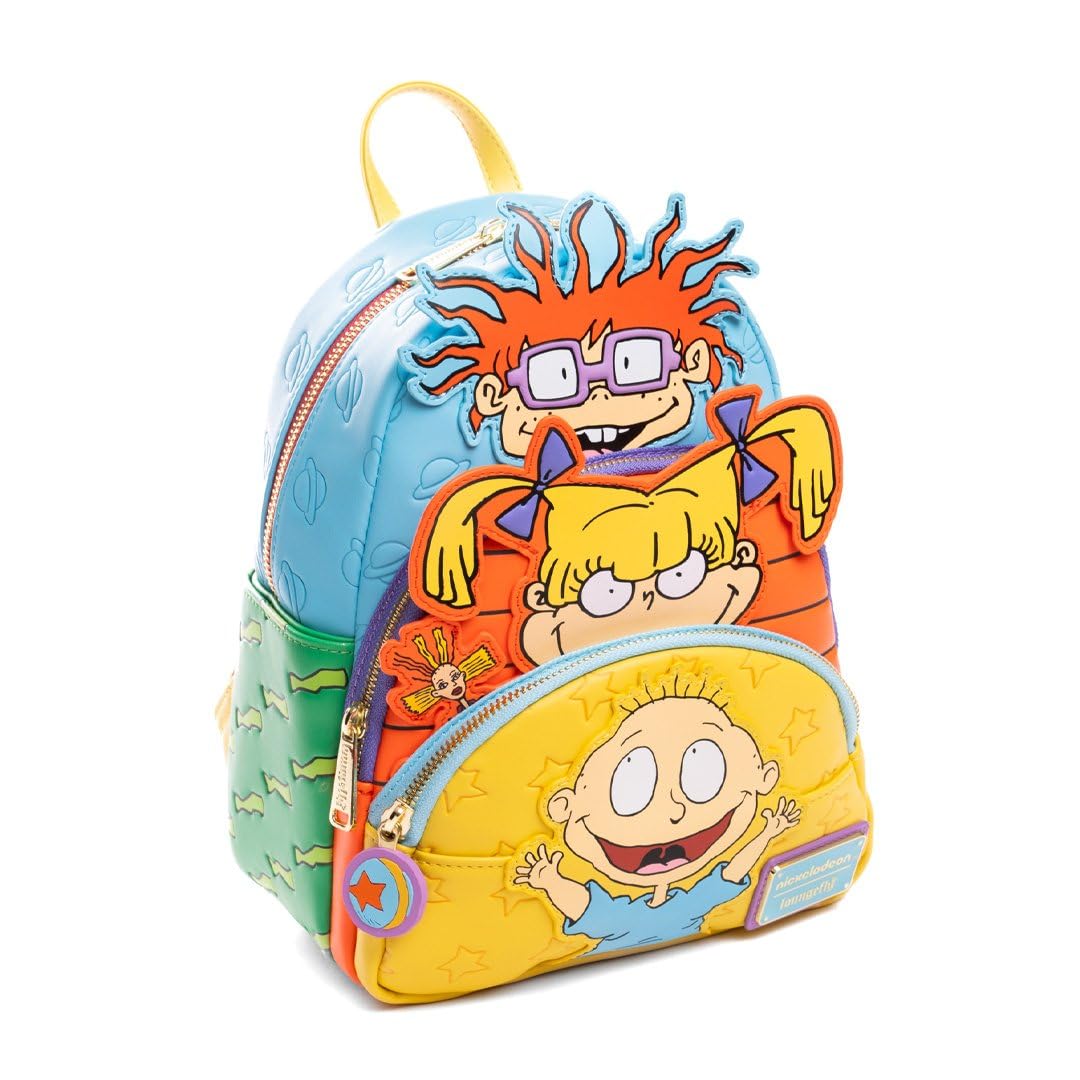 Loungefly Nickelodeon Rugrats Tommy, Chuckie y Angélica - Mochila de triple bolsillo para mujer
