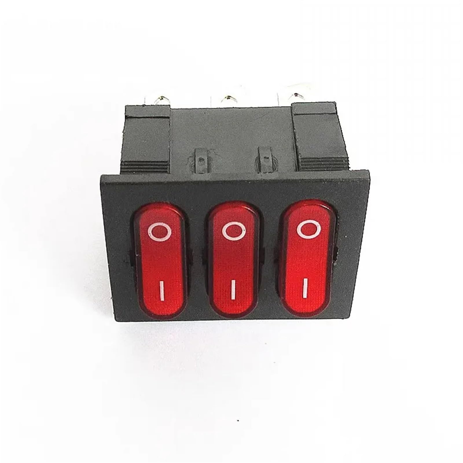 10PCS Rocker Switch KCD3 Red Ligh 3 Way Black Switch 9 Pin 2