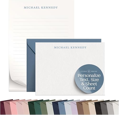 Juego de bloc de notas y tarjetas de notas personalizadas con nombre, tarjetas de notas planas personalizadas y bloc de notas personalizado con