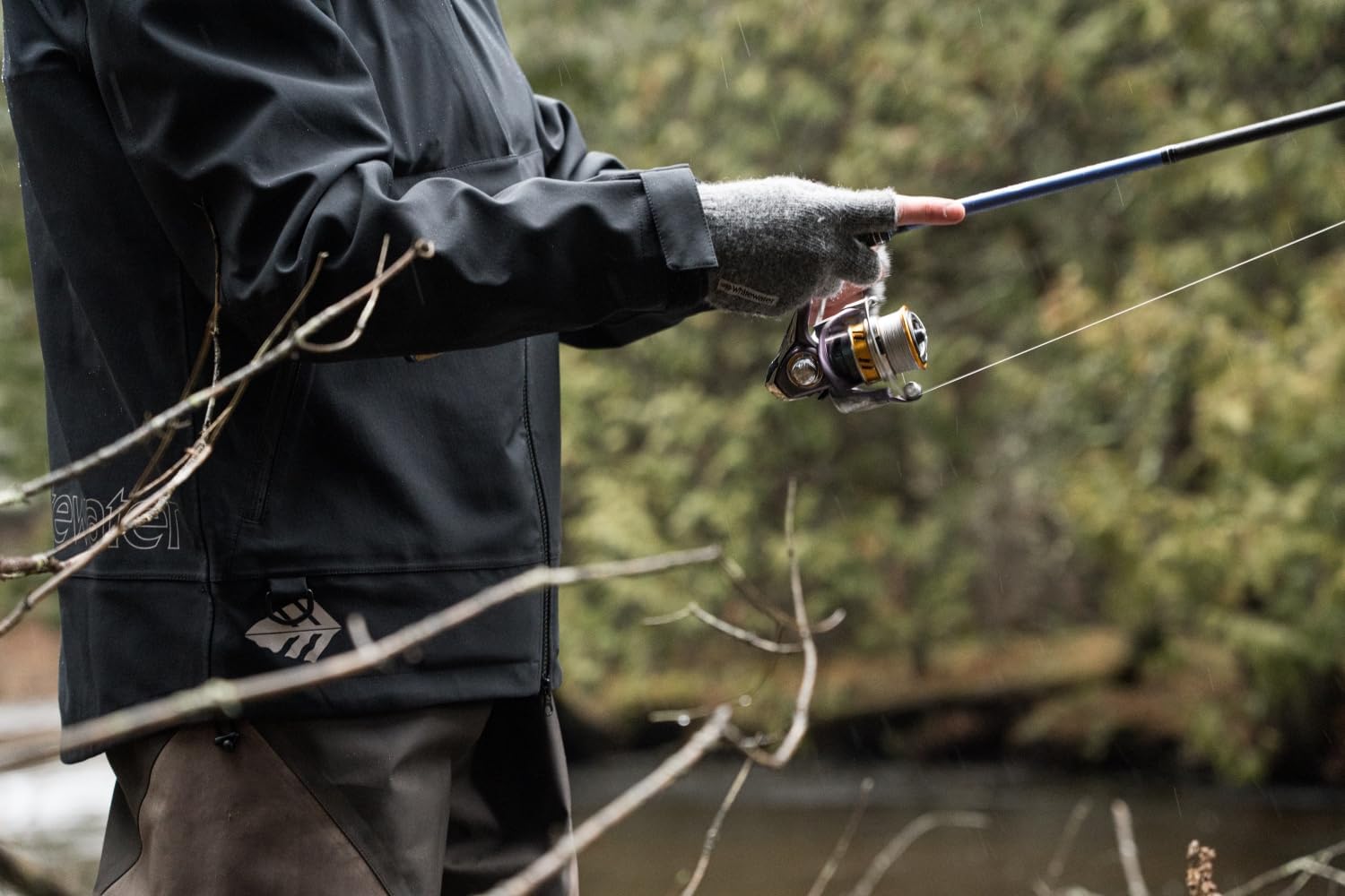Whitewater Fishing Wool Fingerless Gloves