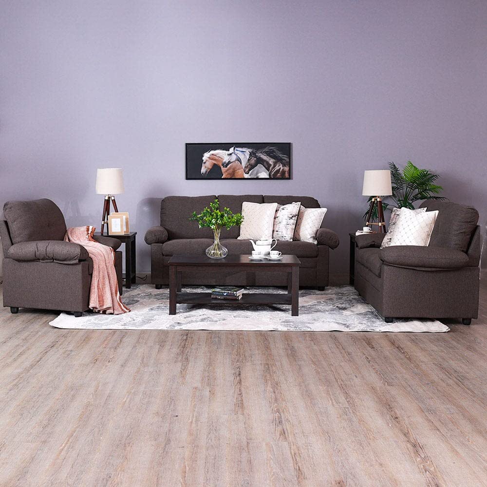 Buy Danube Home Centrix 3+2+1 Fabric Sofa Set Brownish Grey L 194 X W