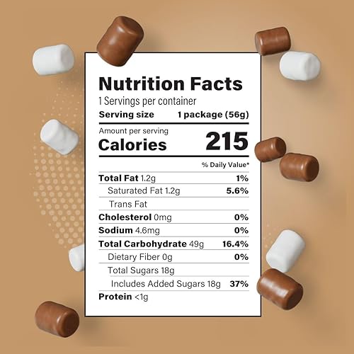 Miniatura 3 de Marshmallow Smores - Mini caramelos de malvaviscos saborizados, mezcla de chocolate cubierto y recubierto de vainilla, paquetes individuales, 1.97
