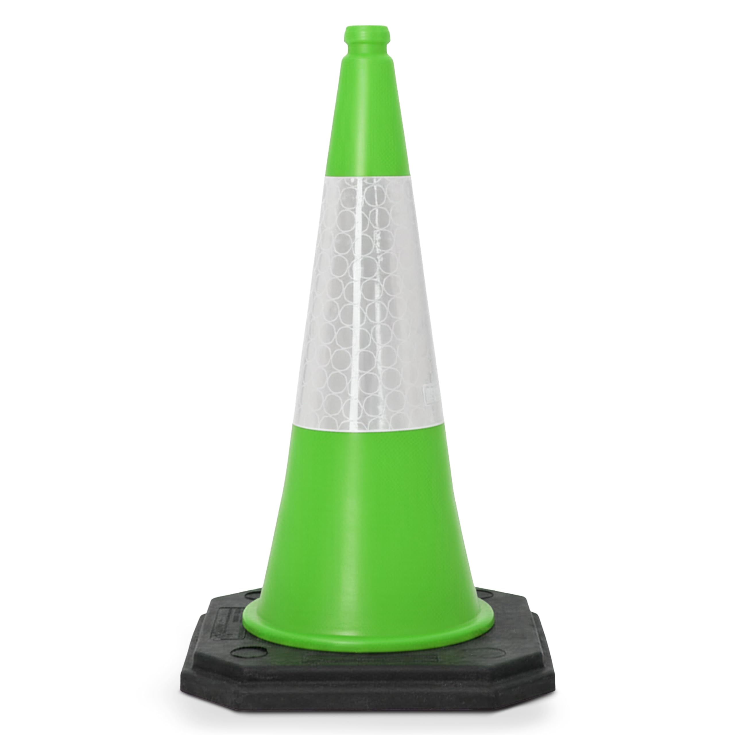 Street Solutions UK Green Traffic Cones 750mm Pack of 1 - Heavy Duty Road Cones Large, Wind Resistant High Reflectivity No Parking Cones
