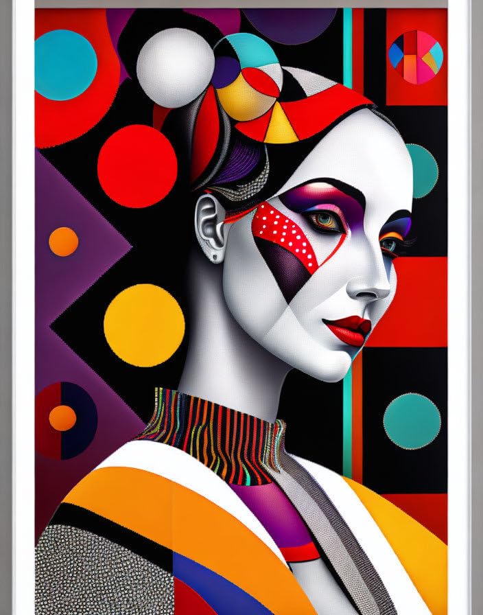Portrait femme arlequin affiche toile 58x90 cm SERENDIPITP