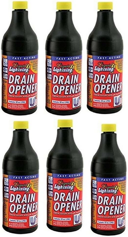 Liquid Lightning Buffered Sulfuric Acid Drain Cleaner (6 Pack) Amazon