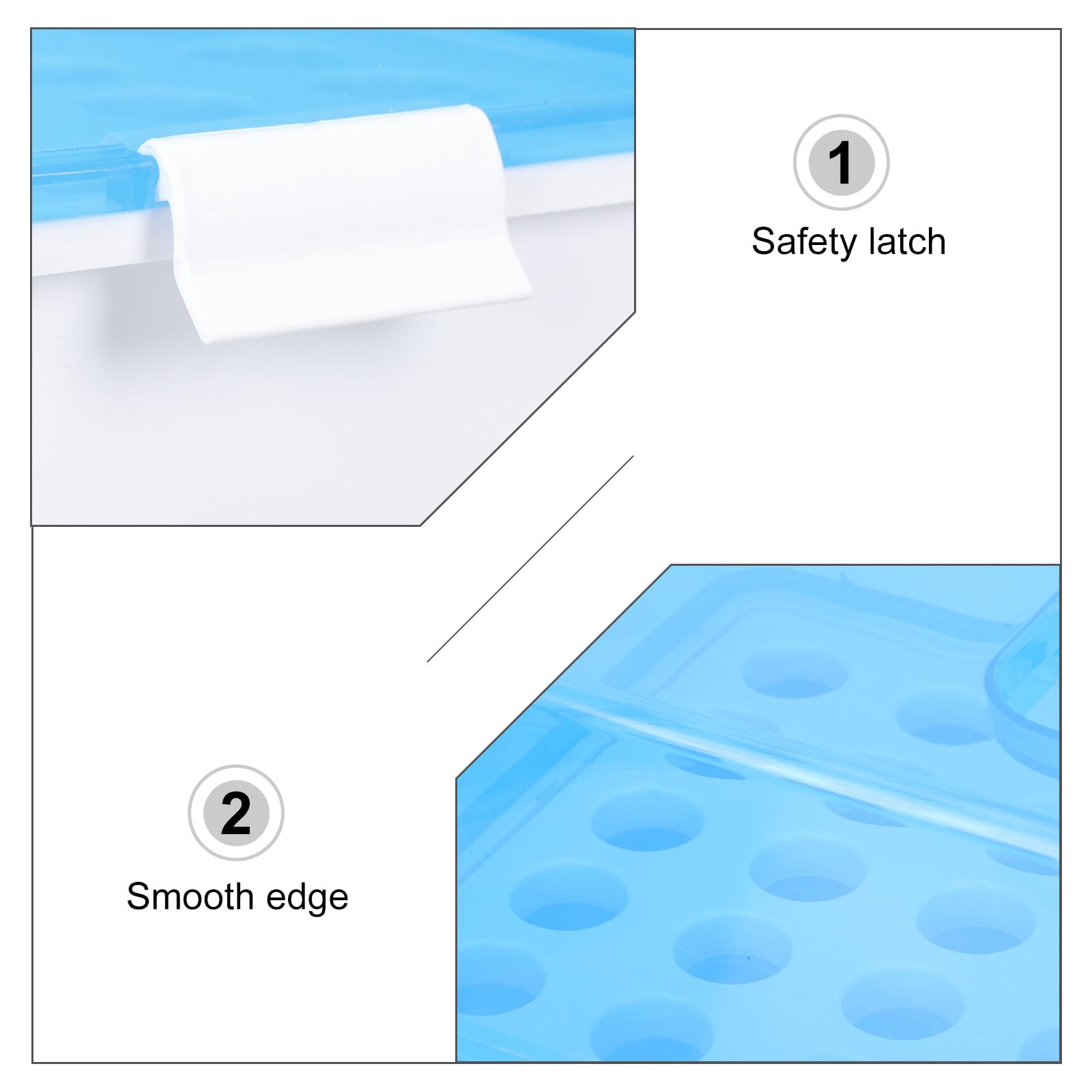 Porta Provette Angoli Arrotondati in Plastica Blu 50 Fori Scatola di Stoccaggio Sicura e Resistente per Uso Laboratoristico e Clinico