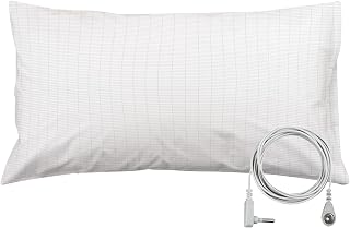 Grounding Pillowcase, Silver Conductive Pillowcase with Sliver Fiber for Better Sleep, Pain Relief (White)