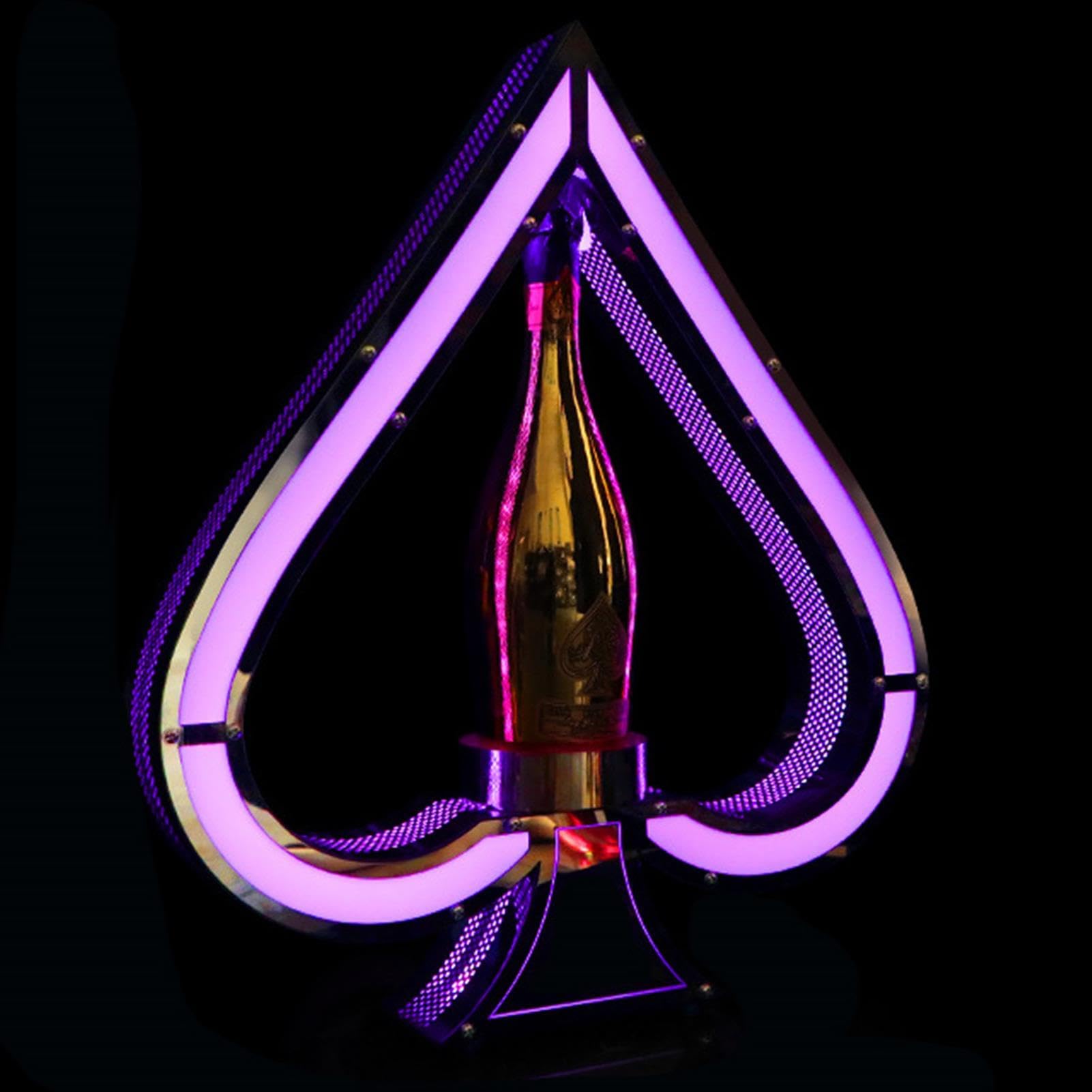 LED Lighted Liquor Bottle Display Shelf - Adjustable Glowing Wine & Champagne Bottle Presenter for Bars, Nightclubs & Parties