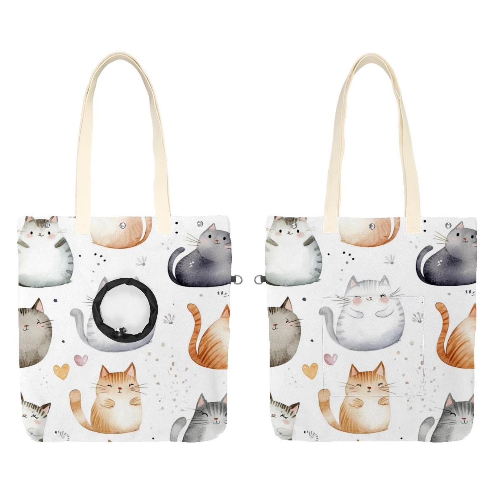Bolsa de hombro de lona para mascotas que reduce el estrés del viaje con asomado