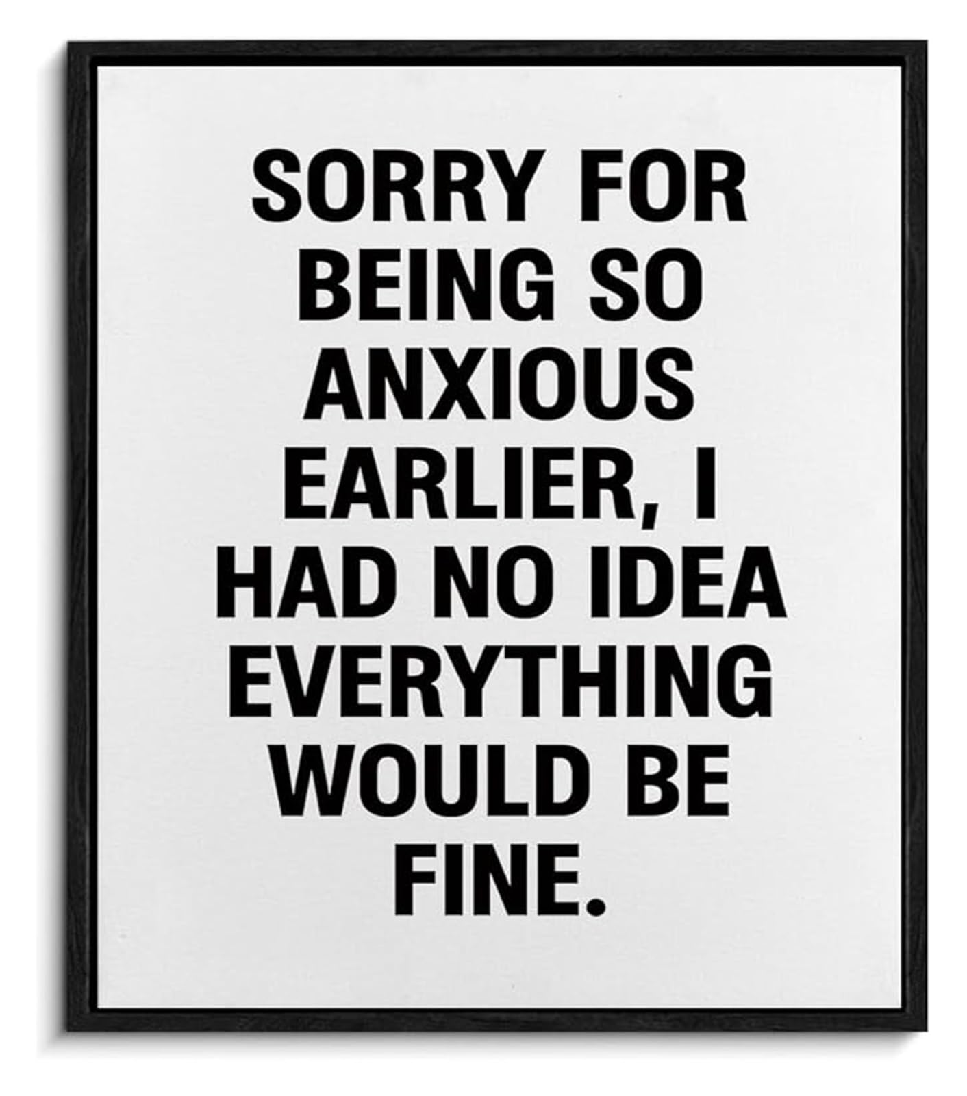 MDBJTCYZN Mental Health Humor Wall-Art Sorry for Being So Anxious Earlier for Home Bedroom