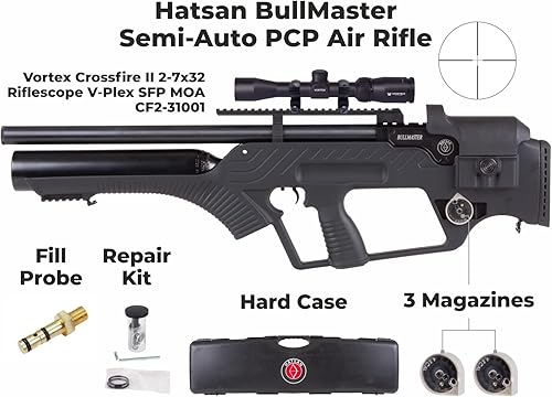 Miniatura 5 de Rifle de aire PCP semiautomático Hatsan BullMaster con paquete Wearable4U incluido