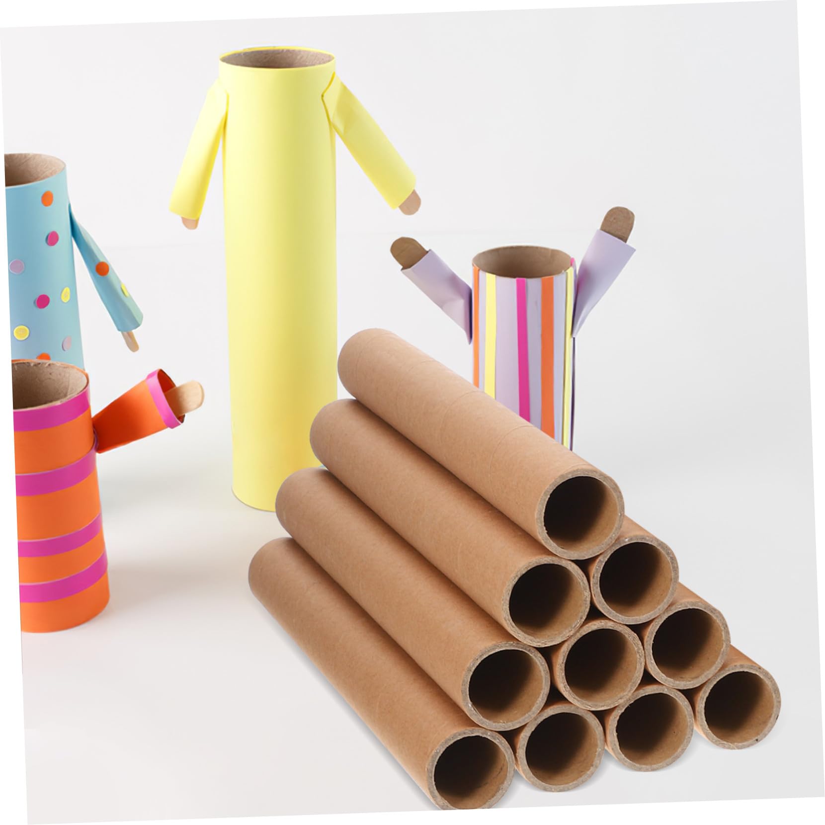 UPKOCH 20pièces Tubes Expédition Ronds Papier Kraft pour Organisation et Rangement de Petits Objets