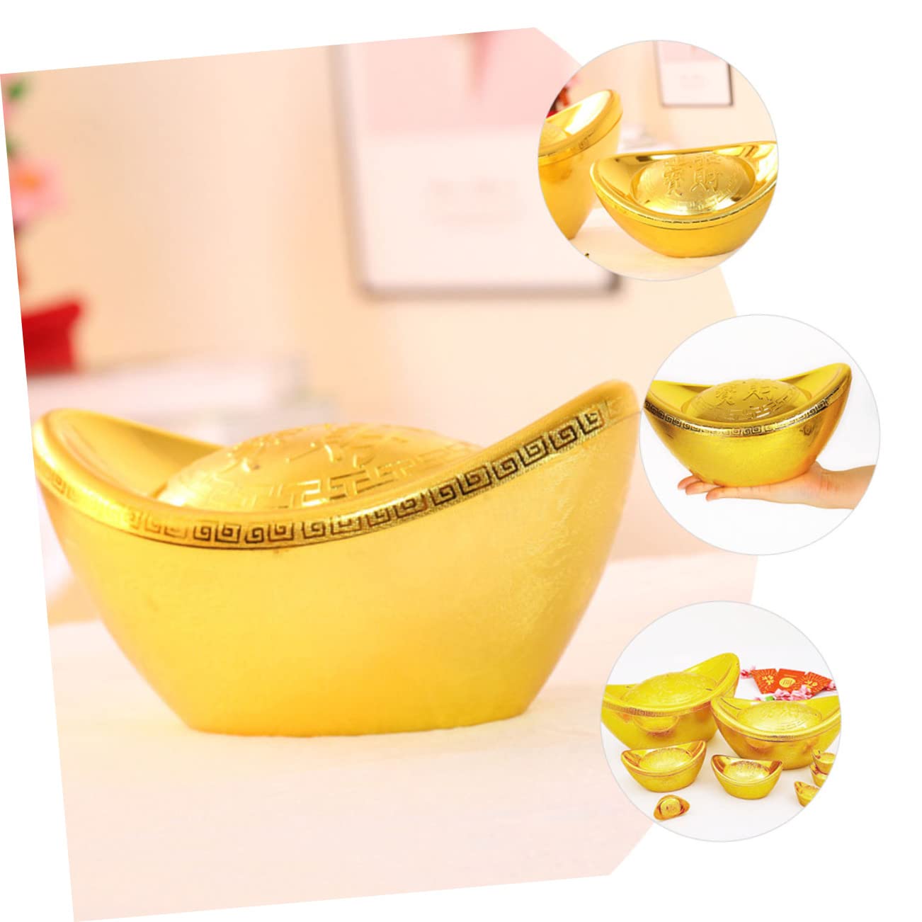 ABOOFAN 2stücke Dekorative Yuan Bao Aufbewahrungsbox Für Neujahr Miniature Feng Shui Für Tischdekoration Fotorequisit Mit Öffentlichem Deckel