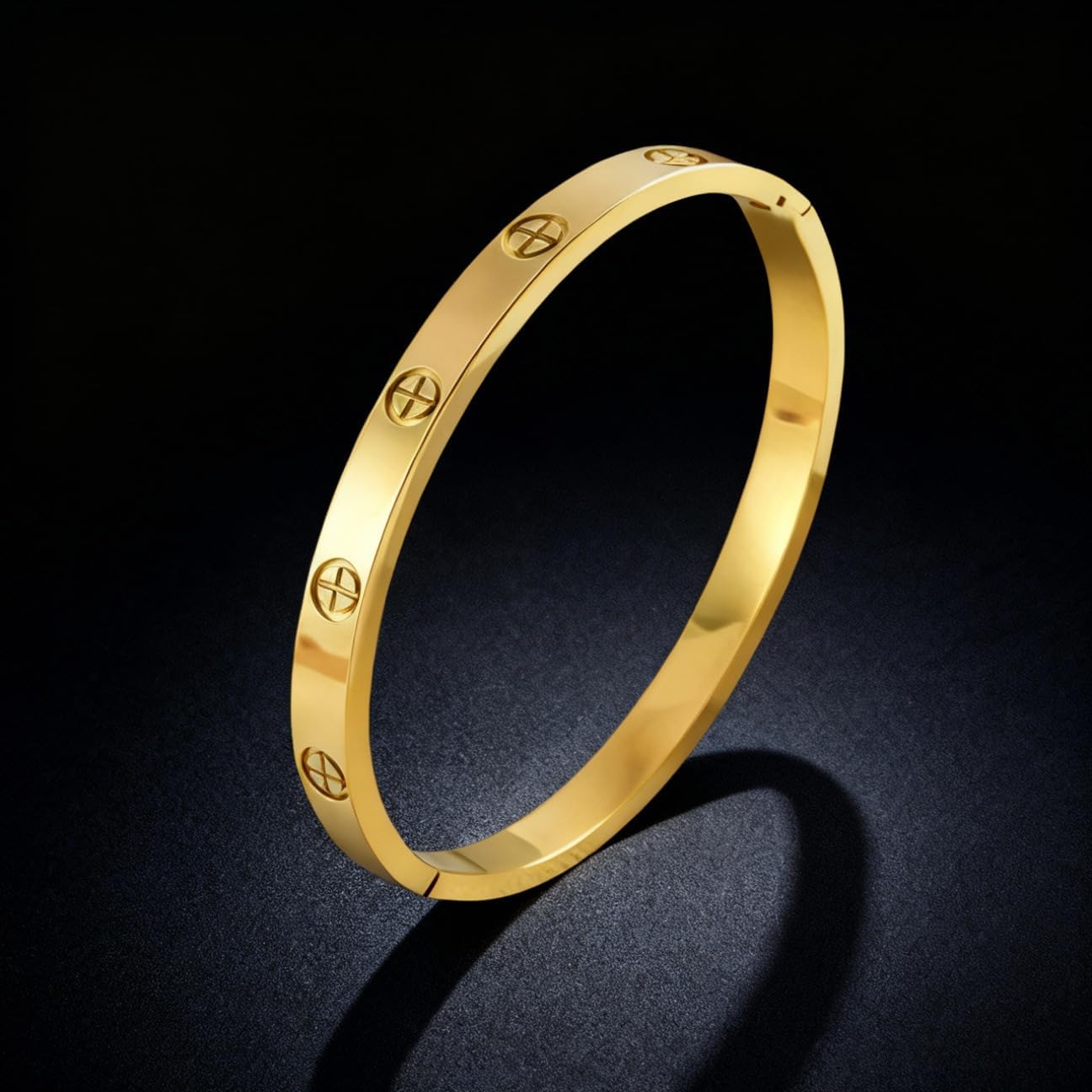 Gold Bracelets for Women-4Pcs/3Pcs,18K Gold Plated Bangle Tennis Bracelets Stack Set for Women Trendy Non Tarnish Stainless Steel Gold Bangles Accessories Designer Jewelry - Image 7