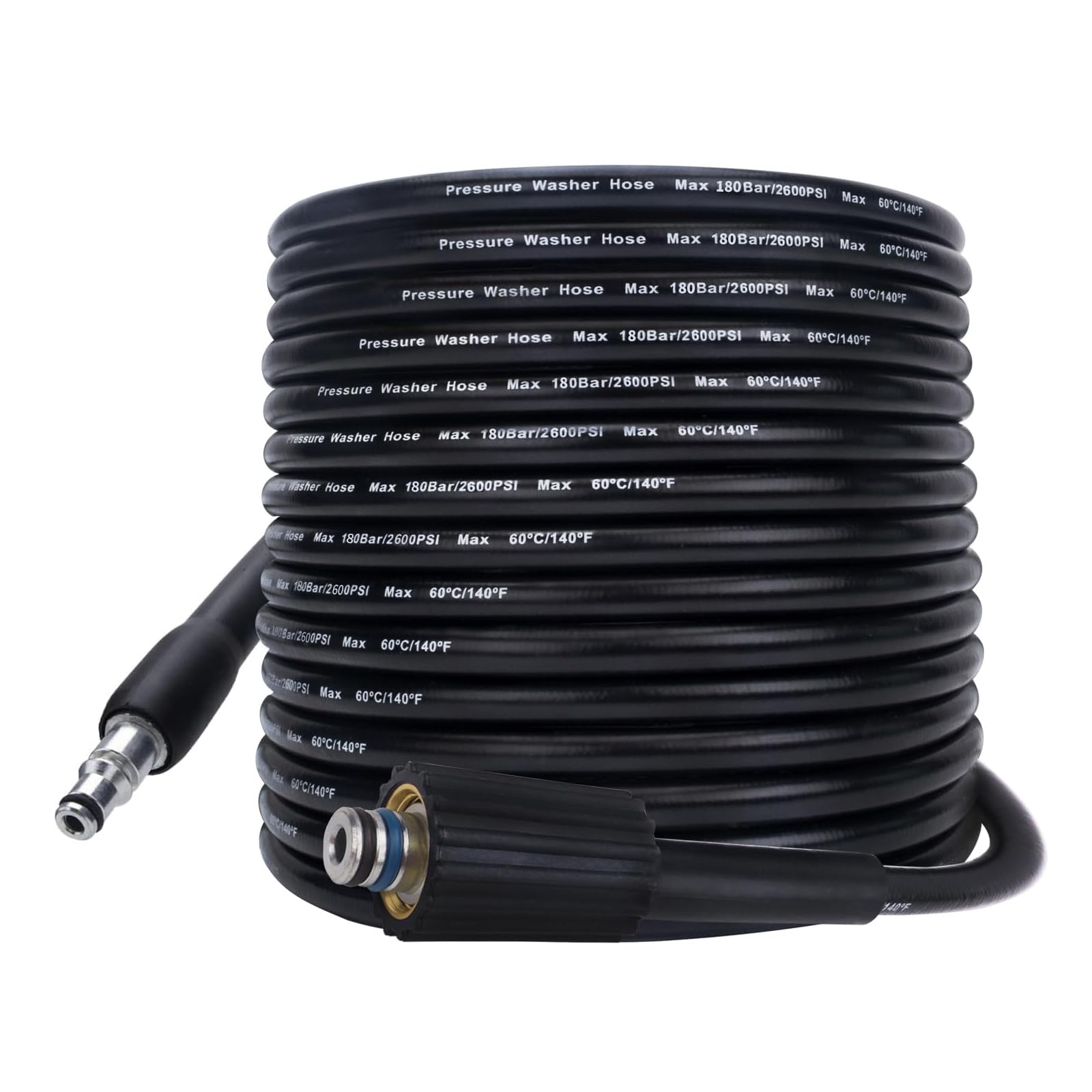 Bear Force - Tuyau haute pression de rechange de 10 m x 180 bar, compatible avec le nettoyeur haute pression Black & Decker PW1500 PW1700 / AR Blue Clean série 200~500