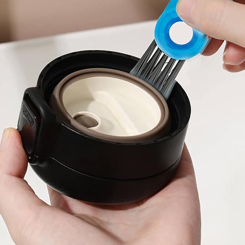 Miniatura 3 de Juego de cepillos de limpieza 3 en 1, con 2 cepillos de silicona largos para limpiar botellas de agua y 3 cucharas de pajitas, cepillo para detalles