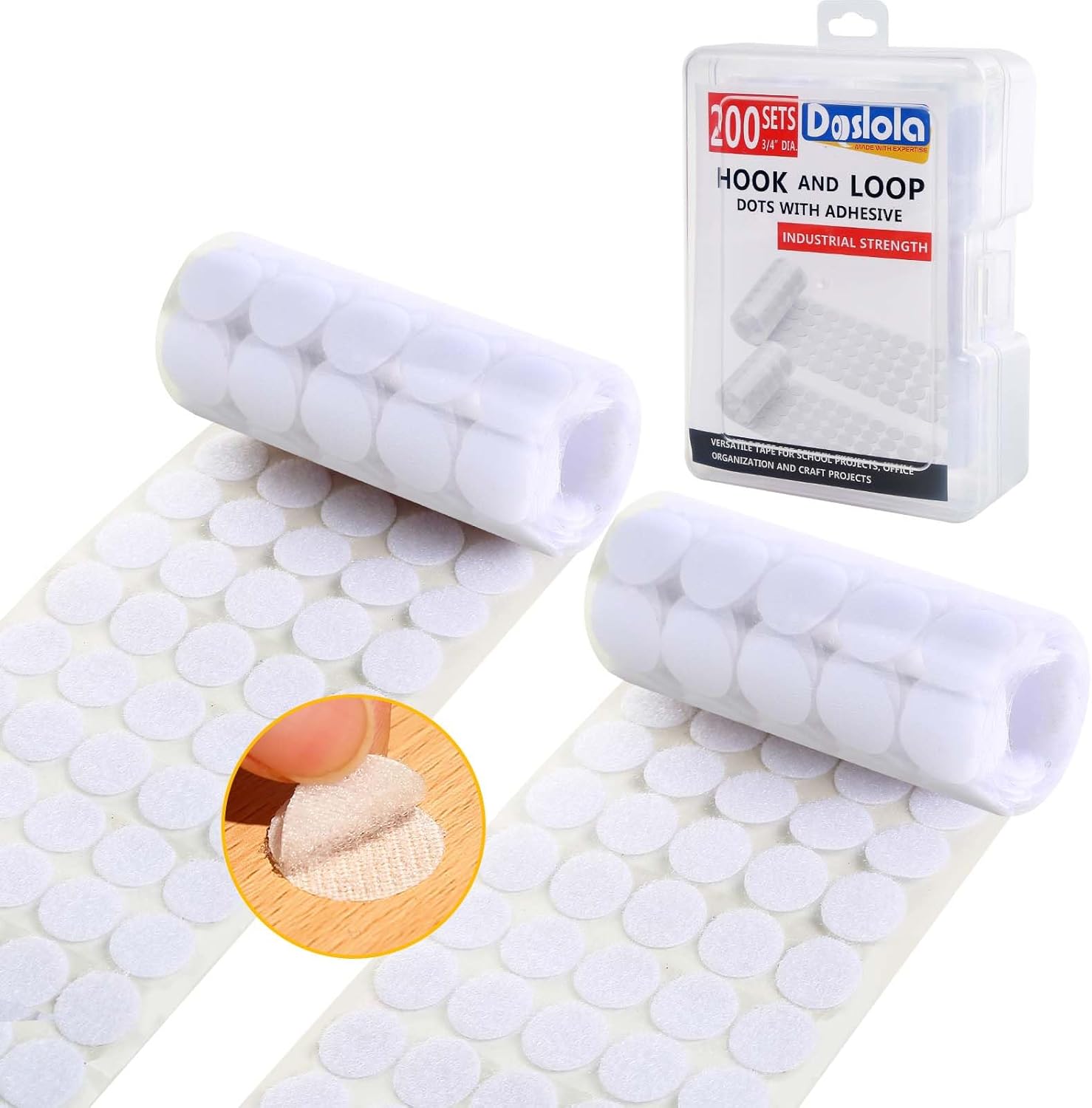 Heavy Duty Hook and Loop Dots with Adhesive, Super Sticky
