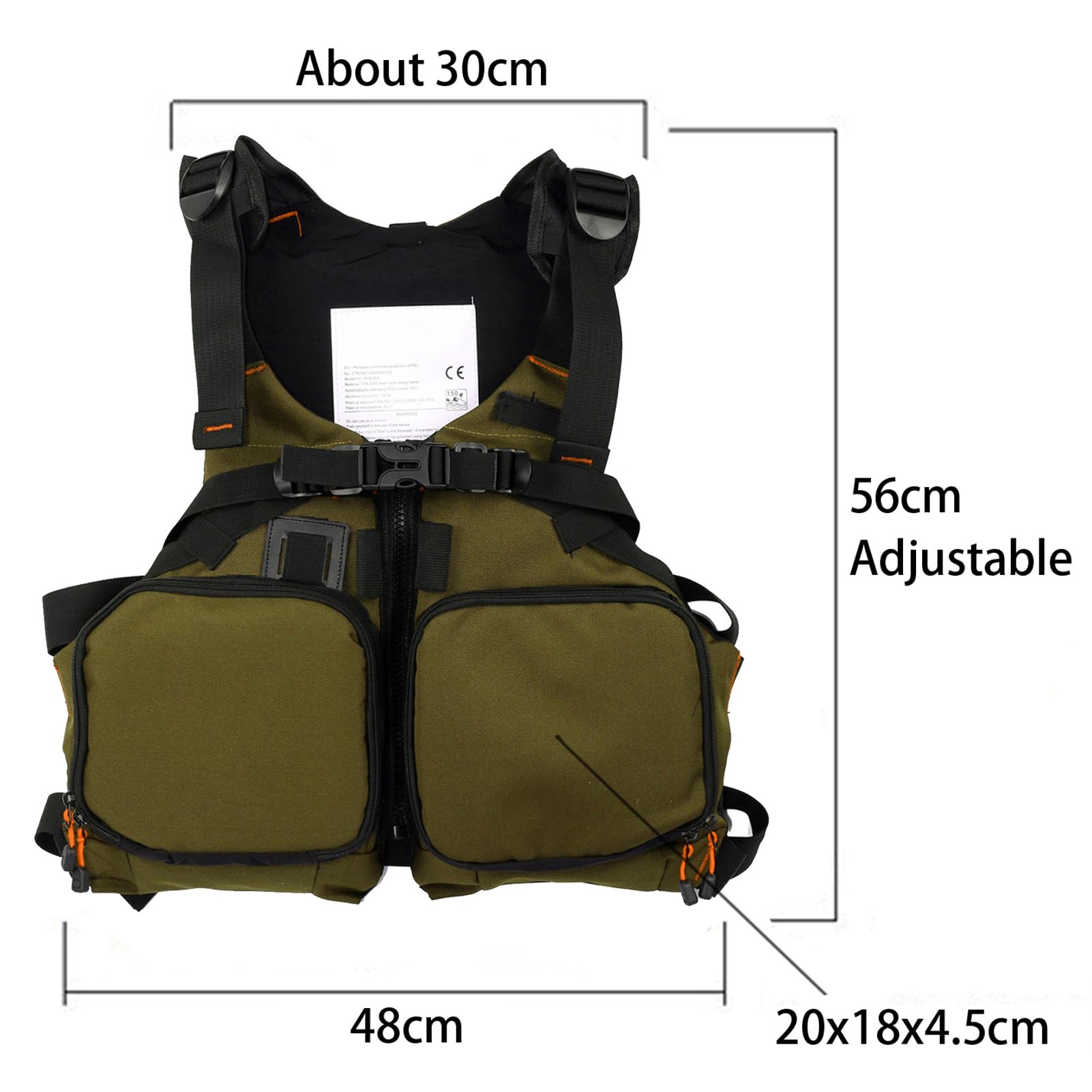 Chaleco Salvavidas para Adultos con Bolsillos, Ayuda A La Flotación Ajustable, Chaleco De Flotabilidad para Kayak, Pesca, Navegación, Vela