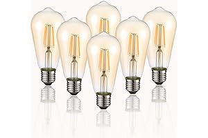 E26 40 Watt LED Vintage Edison Light Bulb 6-Pack