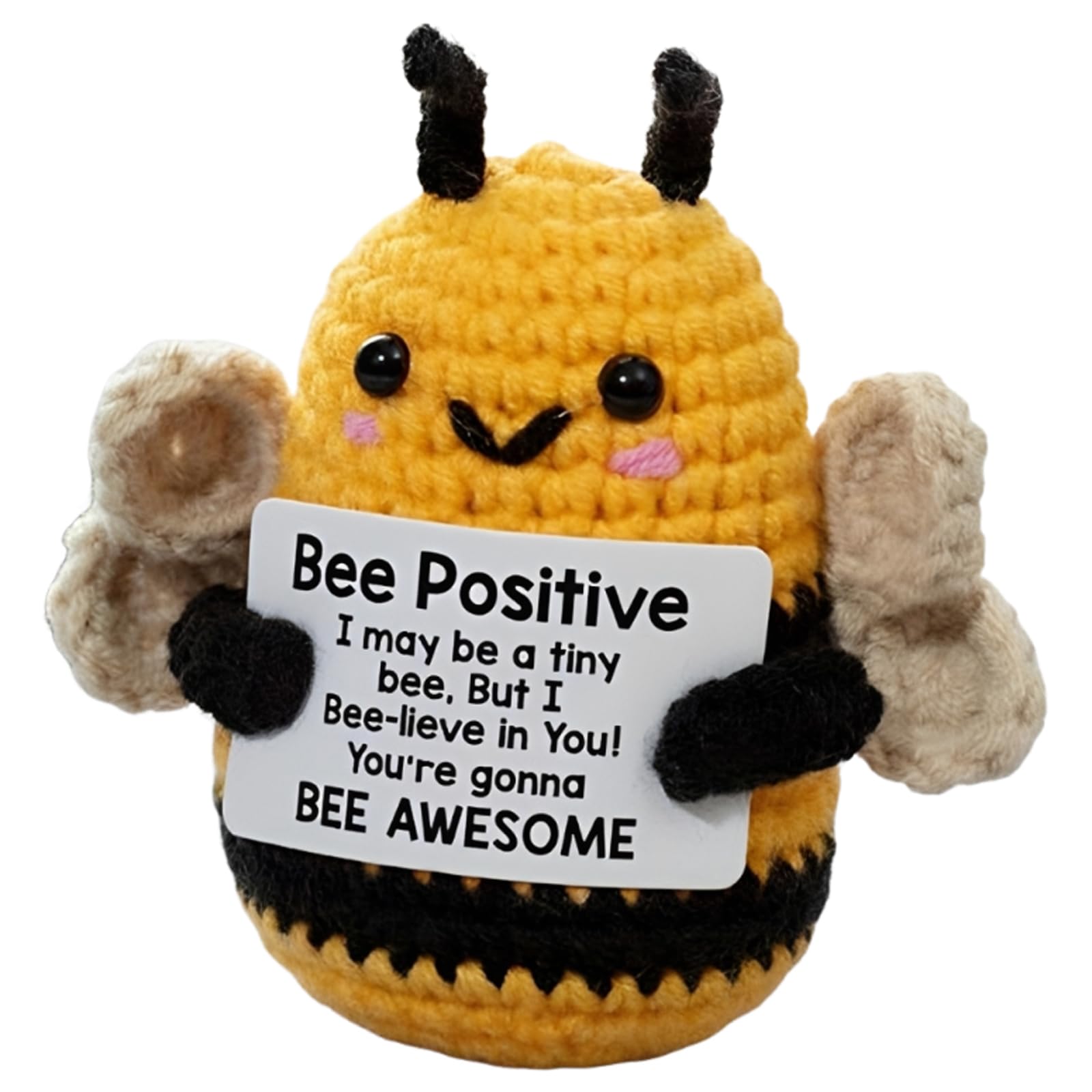 costume Crochet Bee Plush, Handcrafted Decorative Piece, Emotional Support Companion for Daily Use, Desk Decor for Students and Professionals, Soft Crochet Gift for Thoughtful Occasions-image-4