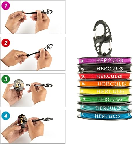 Miniatura 3 de HERCULES Tippet de pesca con mosca, paquete de 3 con soporte para volquetas, 55 yardas