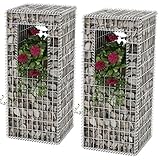 Festnight Gabionen Hochbeet aus Stahl 2 STK. Stahl 50x50x120 cm