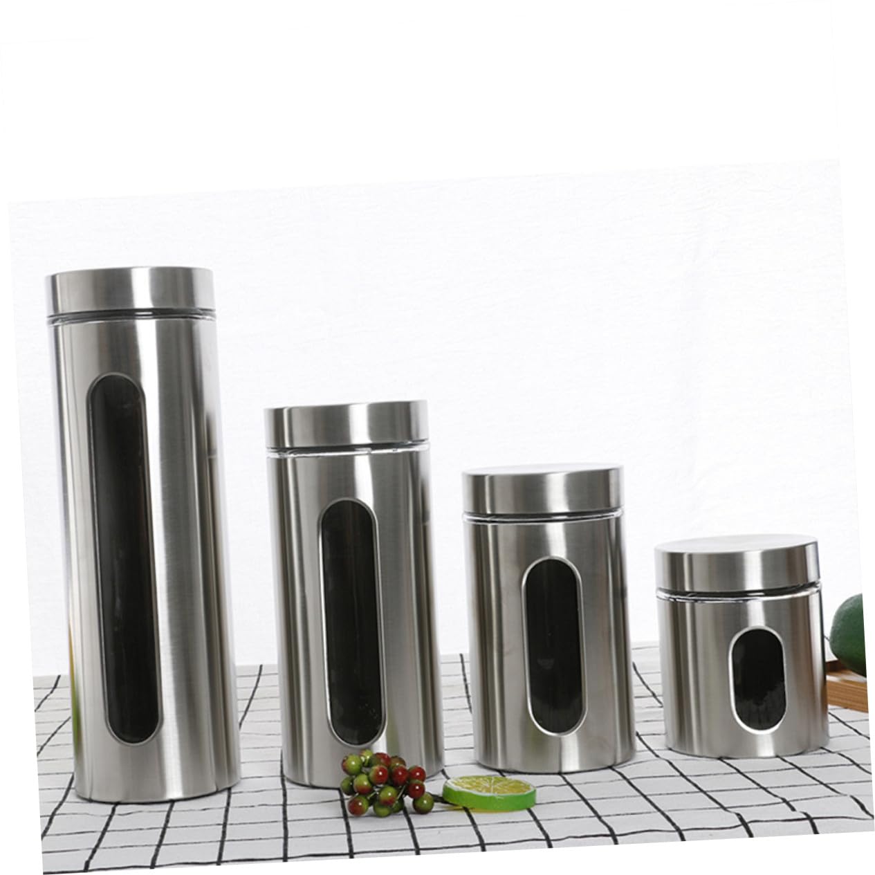 Serbatoio Di Stoccaggio Alimenti Sigillato in Acciaio Inossidabile 950 Ml Barattolo Visibile in Vetro Per Cucina Conservazione Freschezza Contenitori Di Stoccaggio Multifunzione Per Casa e Tè