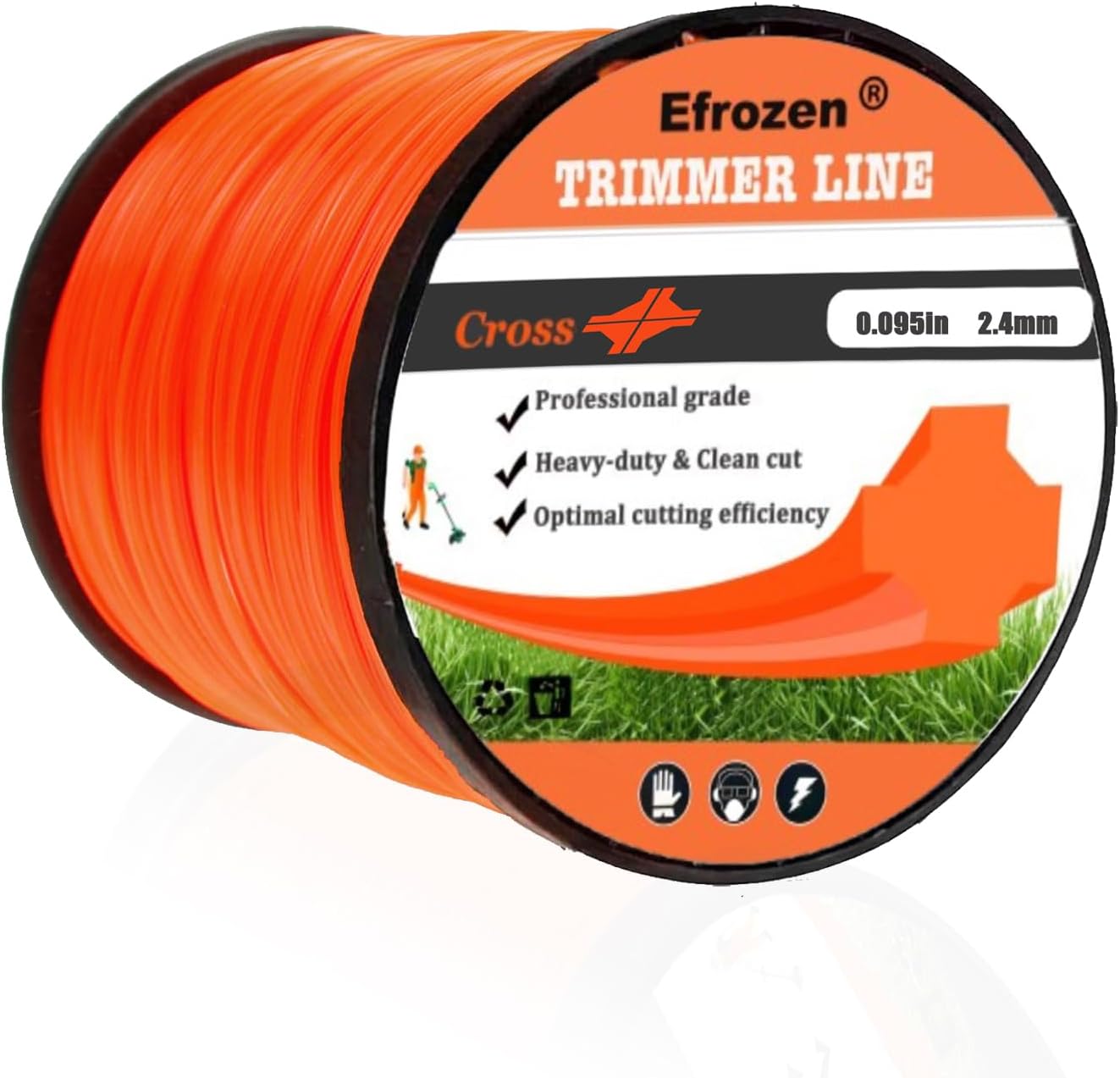 Weed Eater String,0.105" Cross Heavy Duty String Trimmer Line 240ft in Spool,Premium Nylon Universal Replacement Professional Weed Wacker String, Orange
