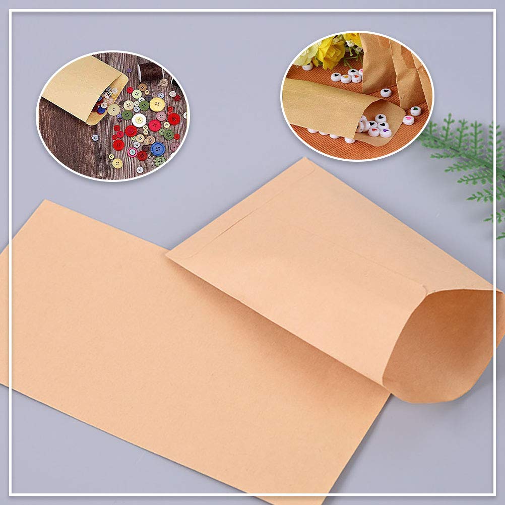 100 sztuk torebek na nasiona, 6 x 10 cm, małe, brązowe, płaskie, mini torebki papierowe, torebki papierowe, kalendarz adwentowy do napełniania nasionami, cukierkami, słodyczami, monetami, biżuteria