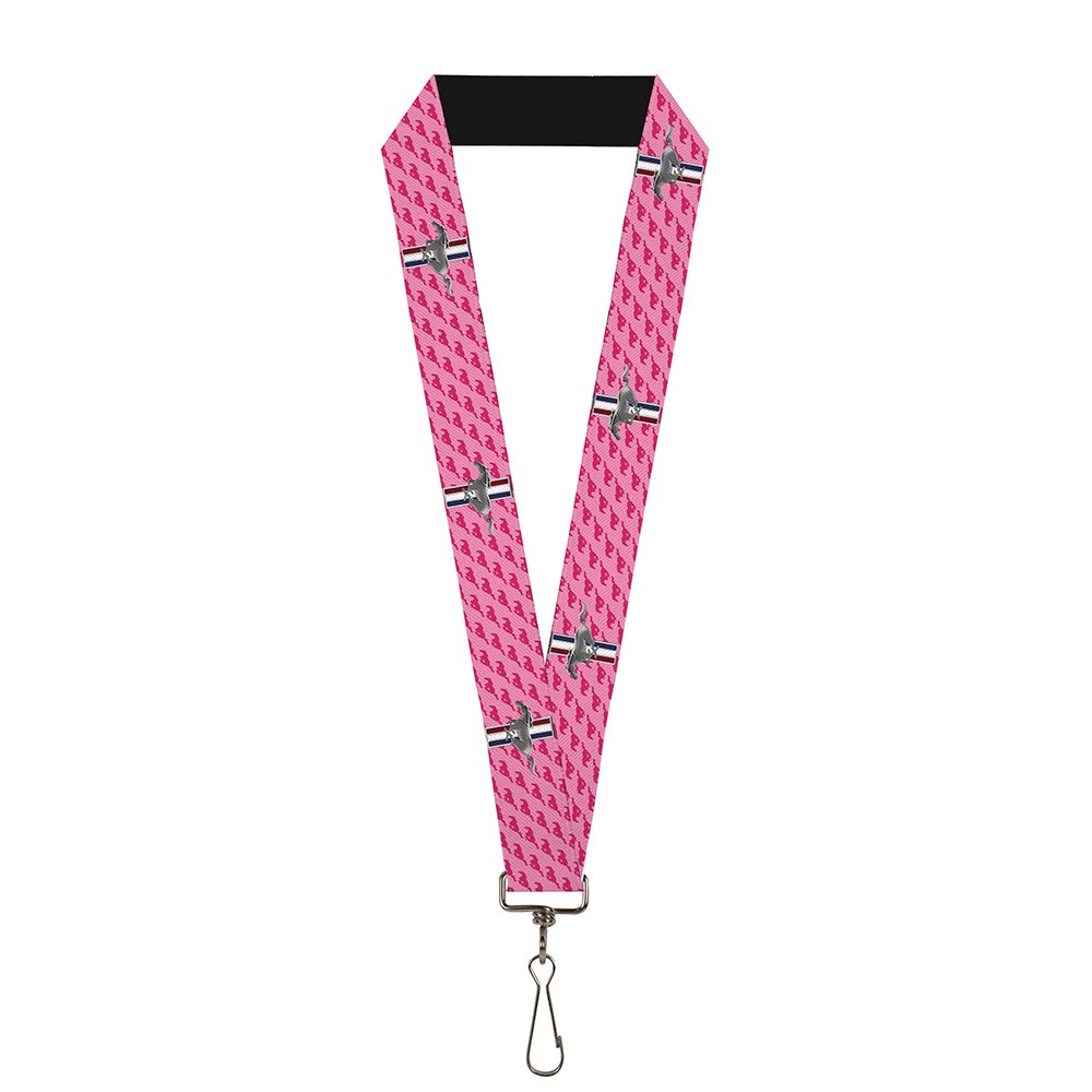 Buckle-Down Unisex-Adult's Lanyard-1.0"-Ford Mustang W/Bars W/Text Pink Repeat, Multicolor, One-Size, Multicolor, One size