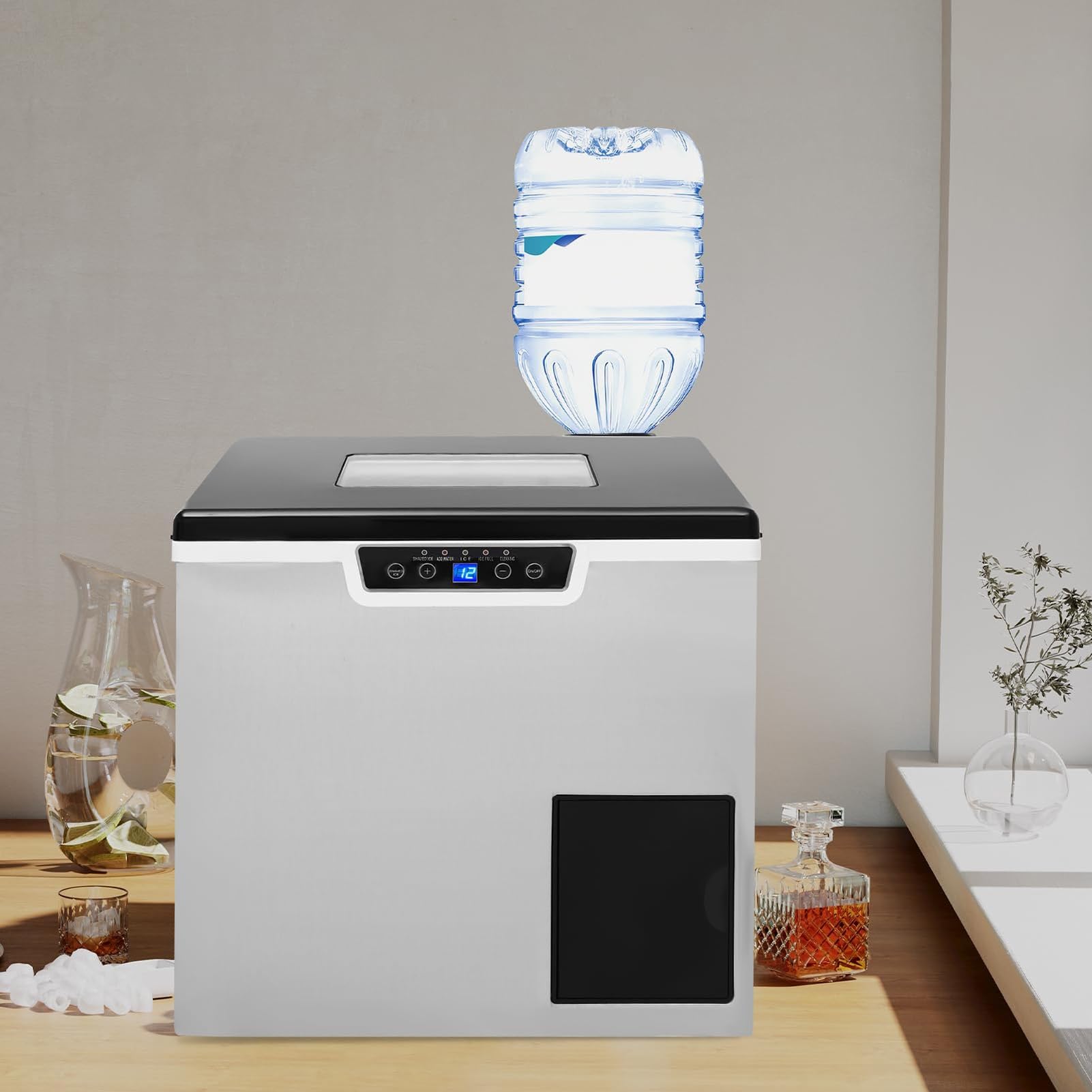 MáQuina De Hielo Multifuncional 2 En 1 Con Capacidad De 1.8 L, Produce Hasta 40 Kg De Hielo Picado MáQuina De Hielo PortáTil Para El Hogar Y La Oficina, Con 3 Modos De AlimentacióN De Agua