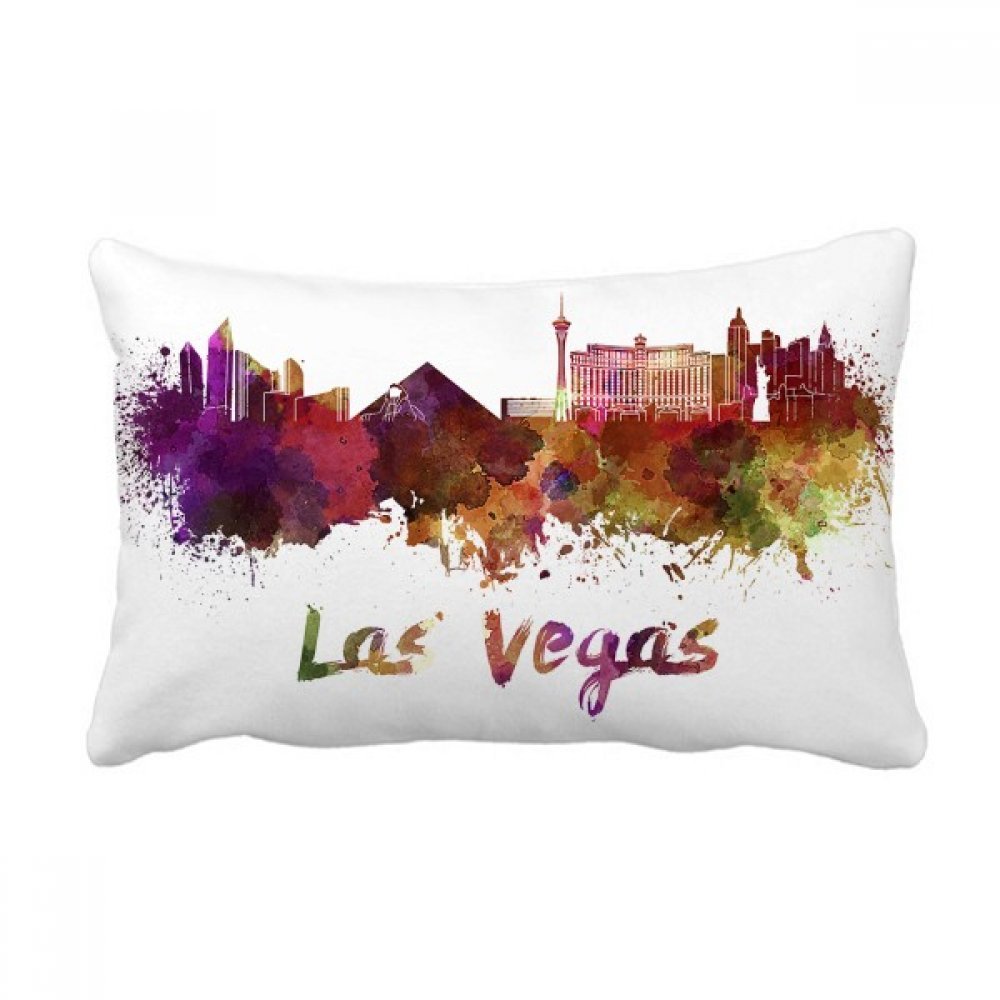 Coussin lombaire Las Vegas Ville Aquarelle oreiller lombaire insert cover canapé