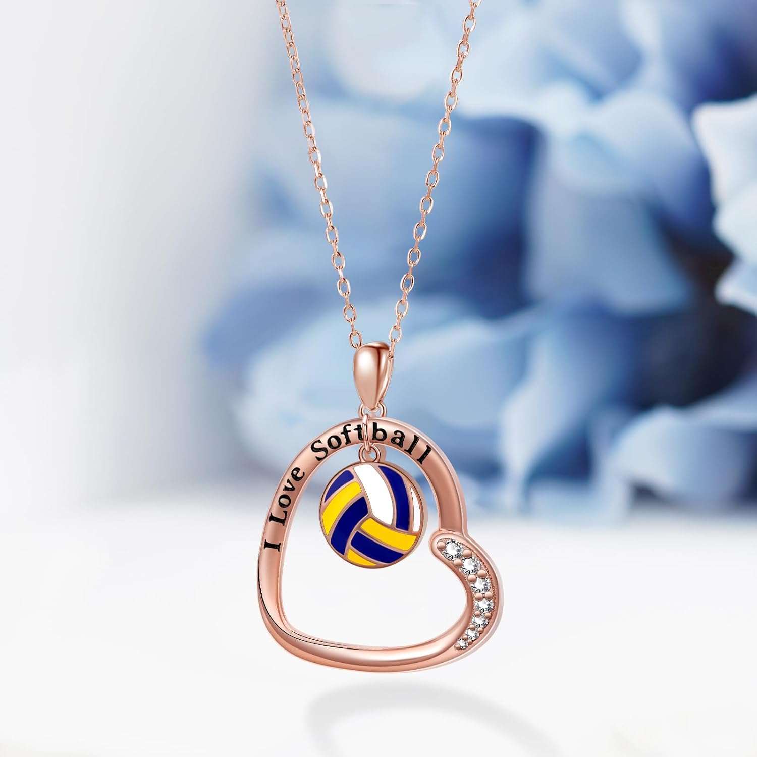 Volleyball Necklace 925 Sterling Silver Volleyball Pendant Necklace Volleyball Gifts for Women Sports Fans - Image 2