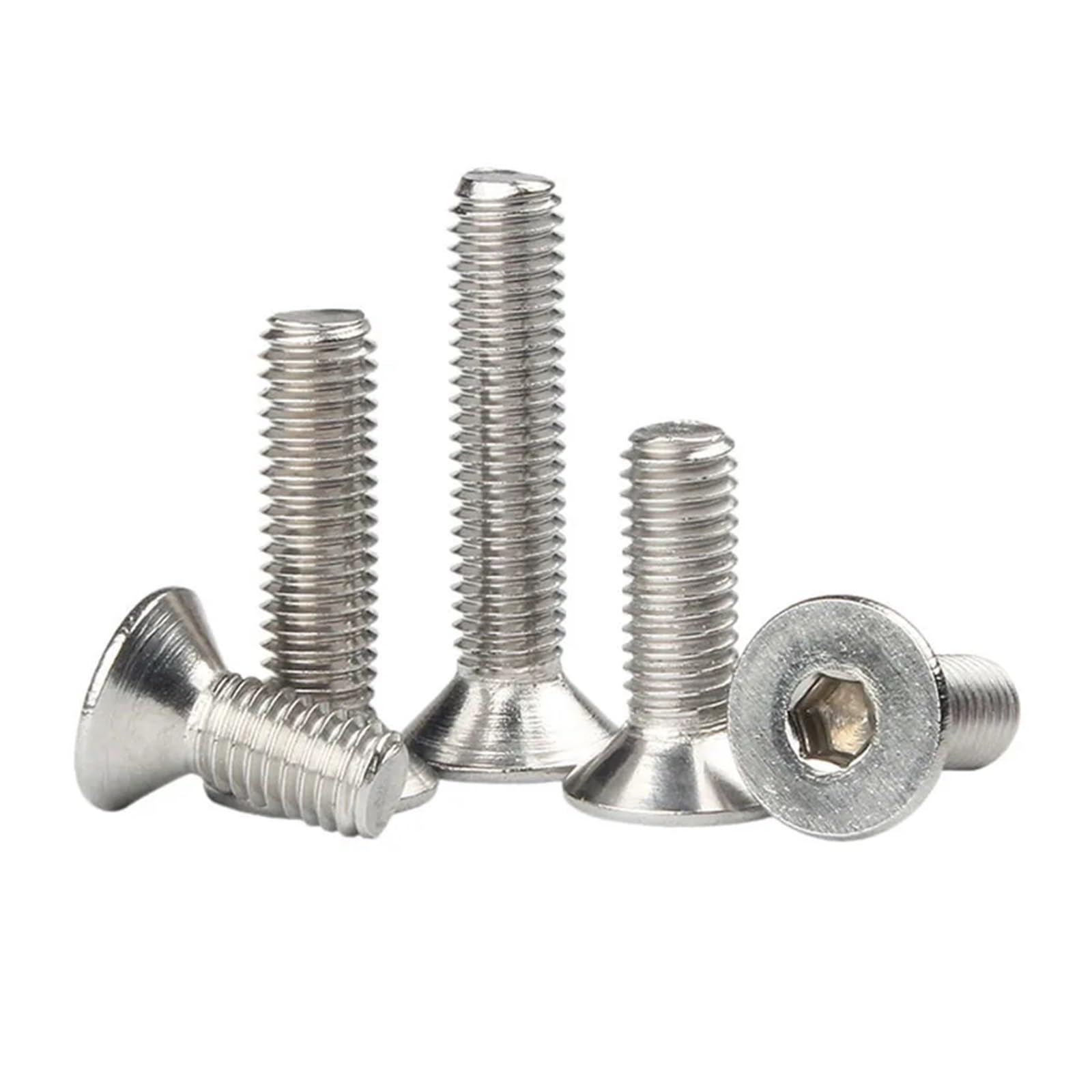 M2 M3 M4 M5 M6 Kit surtido de tuercas y pernos hexagonales avellanados, tornillo de máquina de cabeza plana con conector hexagonal, rosca métrica de acero inoxidable Se puede utilizar durante mucho ti