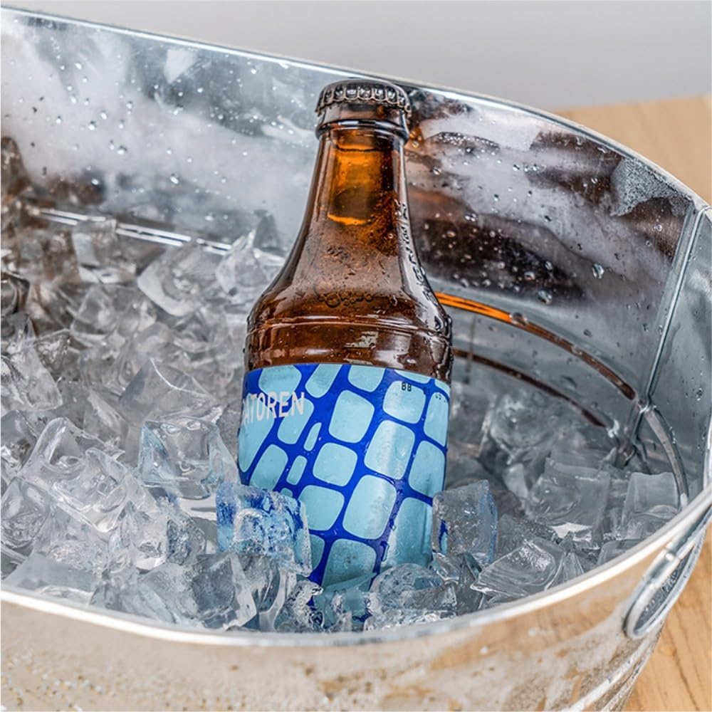 Seaux à glace galvanisés, bacs à boissons de 15 litres for les fêtes, seaux à bière en métal avec poignées, idéaux for les fêtes, les pique-niques, le camping for Wine, Drinks, Bar, Beverage Cooler