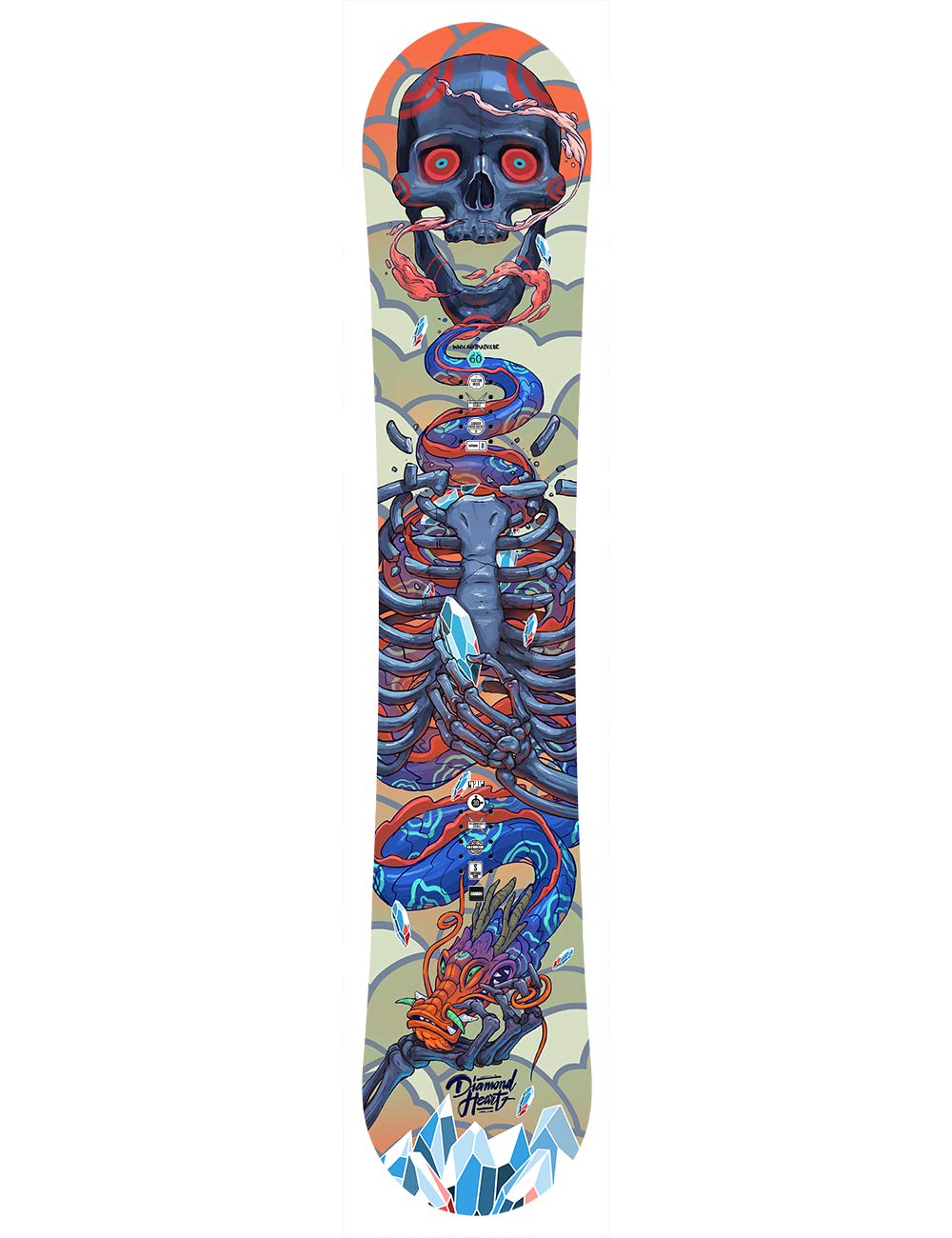 AIRTRACKS Snowboard Set (Paquete Completo) Tabla Diamond Heart Carbon Wide Hybrid Rocker (Hombre)+Fijaciones Master+Botas+SB Bolsa Nuevo 150 155 160 cm