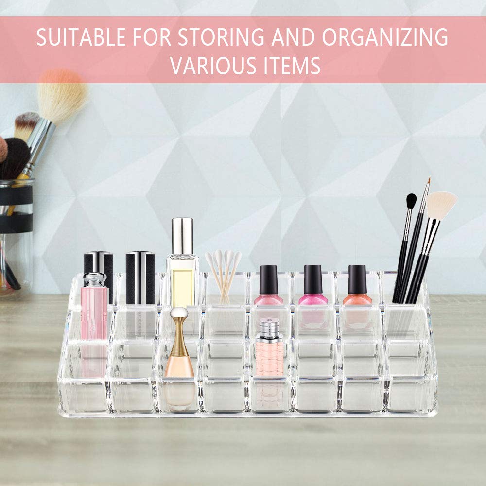 Boîte De Rangement Acrylique Transparente à 24 Compartiments - Pour Vernis à Ongles, Maquillage, Huiles Essentielles