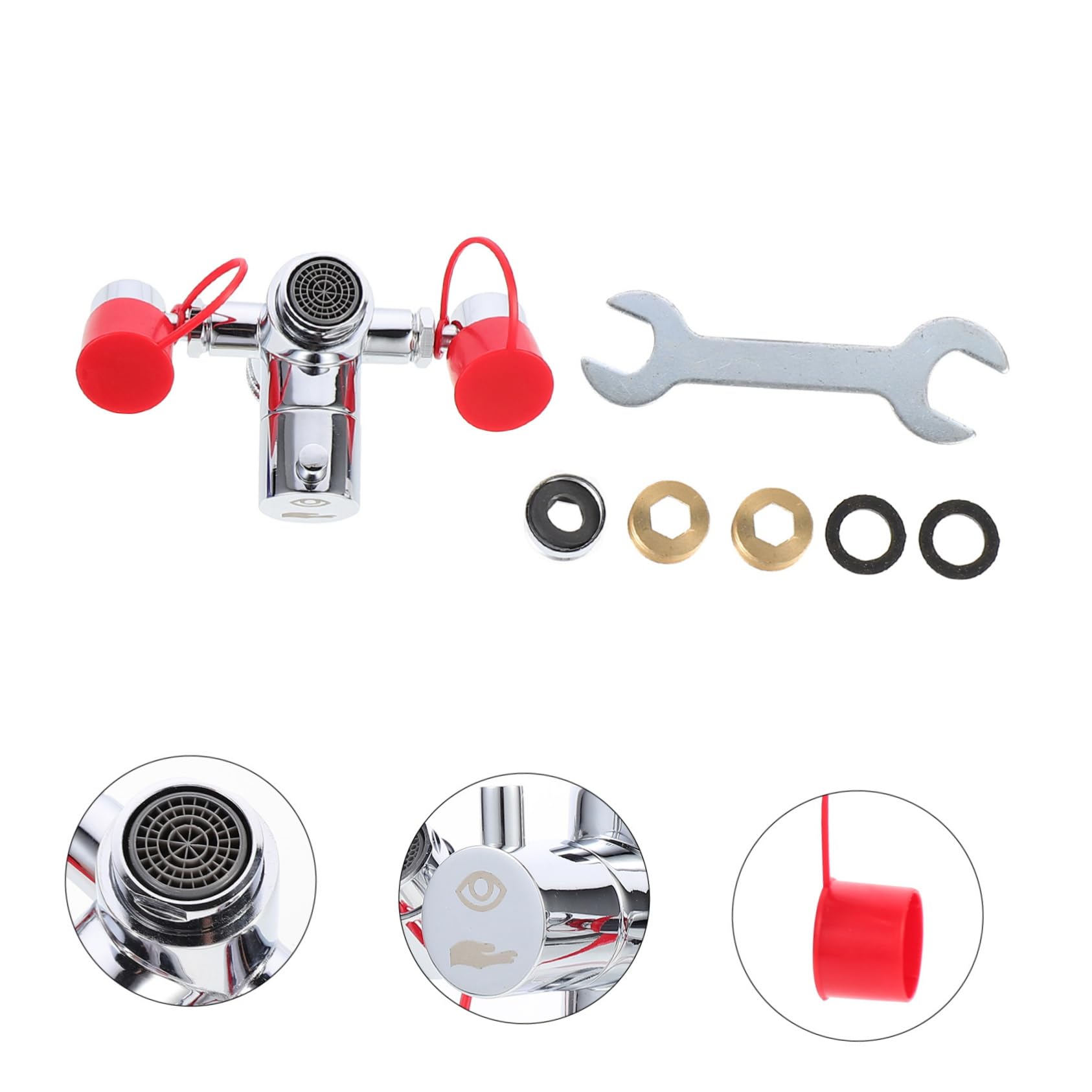 Mobestech Lavaojos Remojo Portátil Lavado De Ojos De Emergencia Ducha Con Descarga De Ojos Estación De Lavado De Ojos Montada En La Pared Water Spigot Lavado De Ojos Para Grifo Cobre Soporte